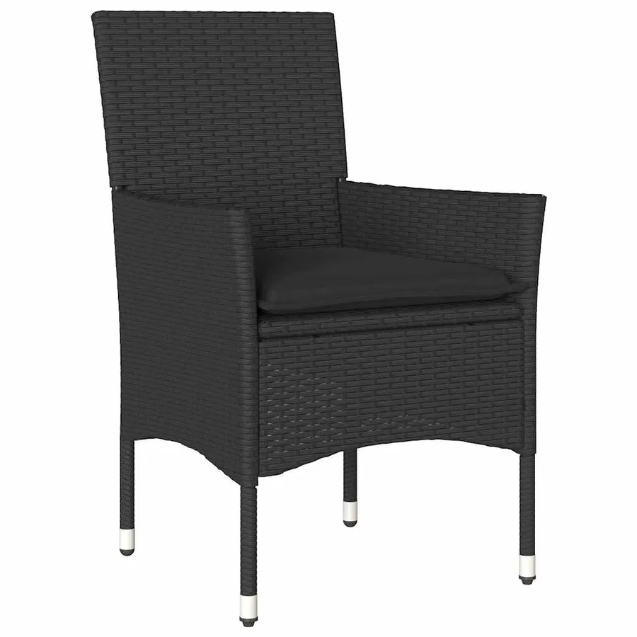 Ensemble de salle à manger pour jardin 9 pcs Noir polyrotin - 6