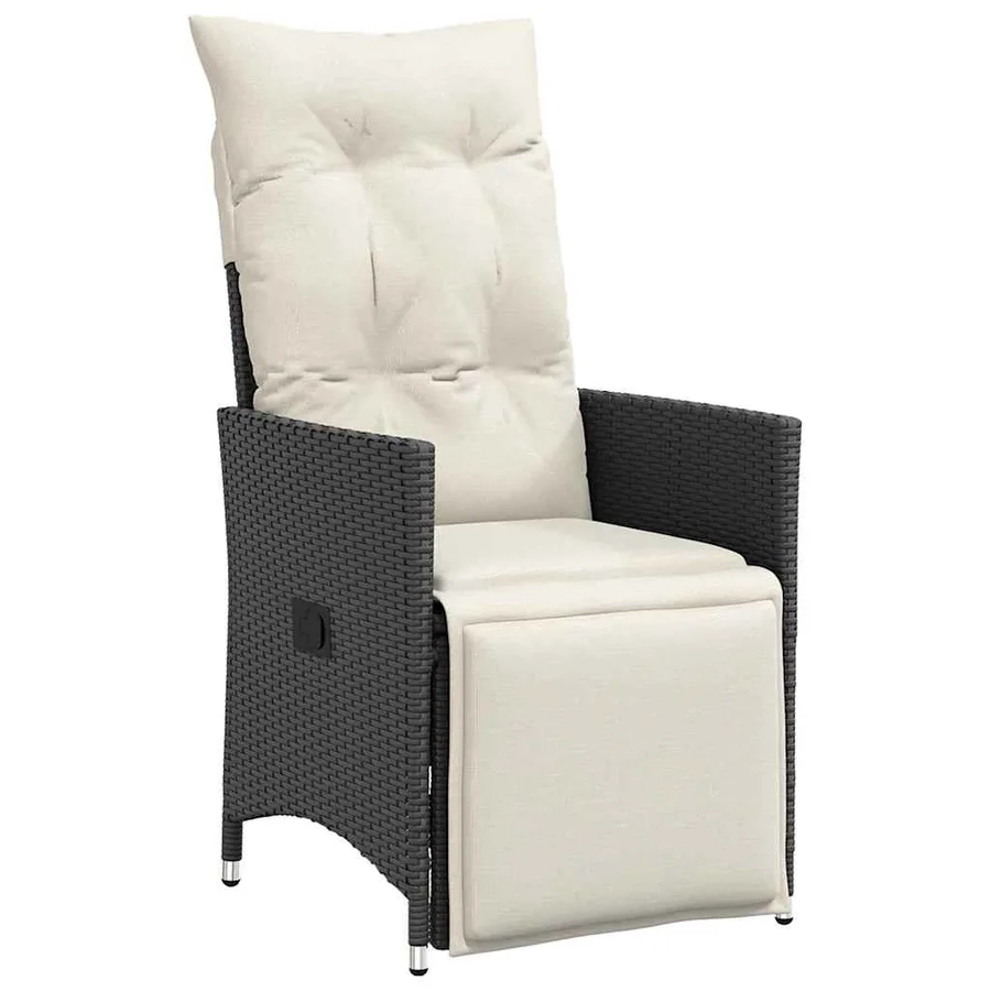 Ensemble de salle à manger pour jardin 5 pcs Noir polyrotin - 6