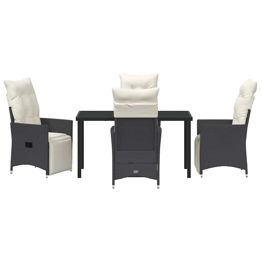 Ensemble de salle à manger pour jardin 5 pcs Noir polyrotin - 7
