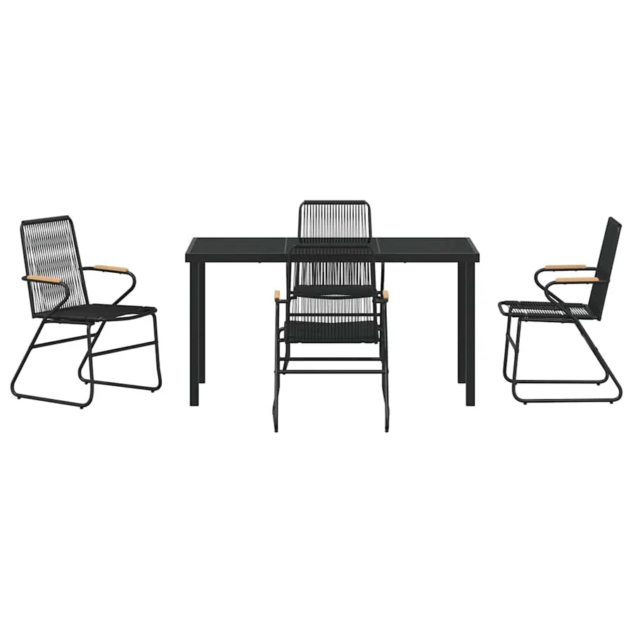Ensemble de salle à manger pour jardin 5 pcs Noir - 7