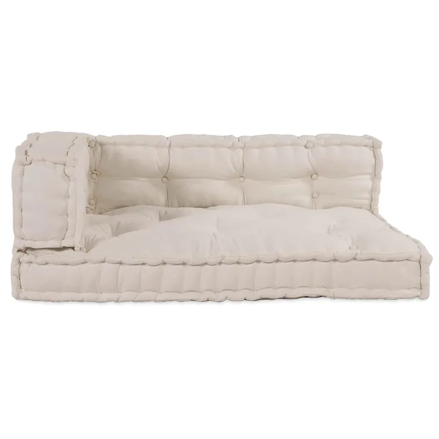 Coussin de canapé sur palette 3 pcs Crème 120 x 80 x 34 cm - 2