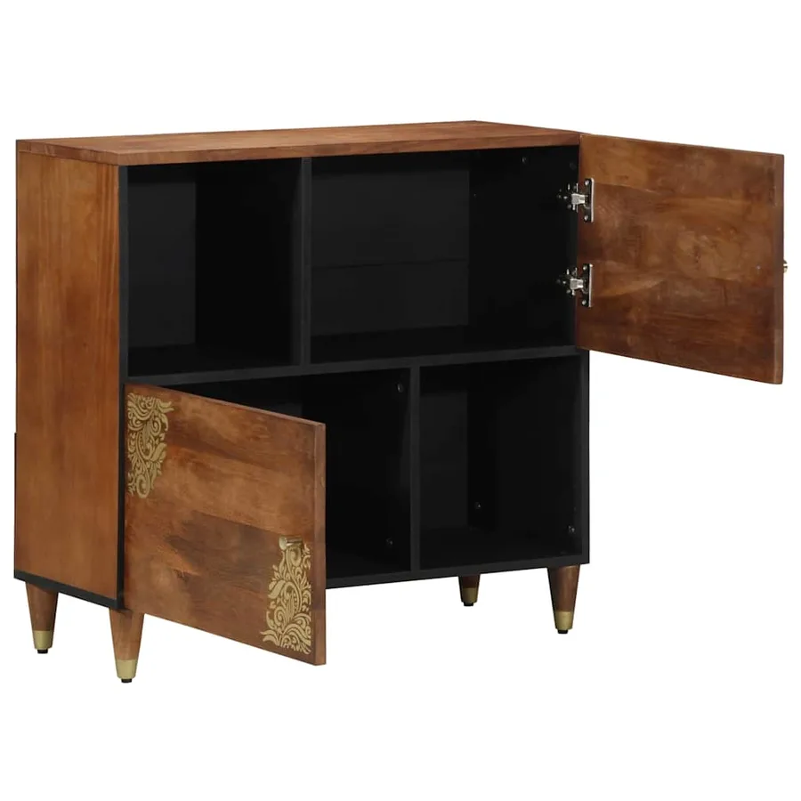 Buffet avec porte Marron 80 x 33 x 75 cm Bois de mangue massif - 2