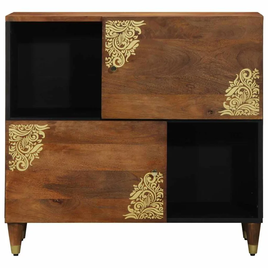 Buffet avec porte Marron 80 x 33 x 75 cm Bois de mangue massif - 3