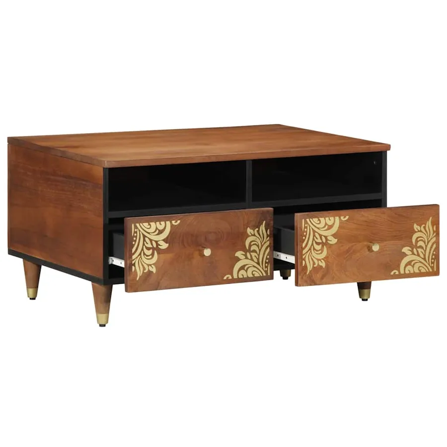 Table basse Marron miel 80 x 54 x 40 cm Bois de mangue massif - 2
