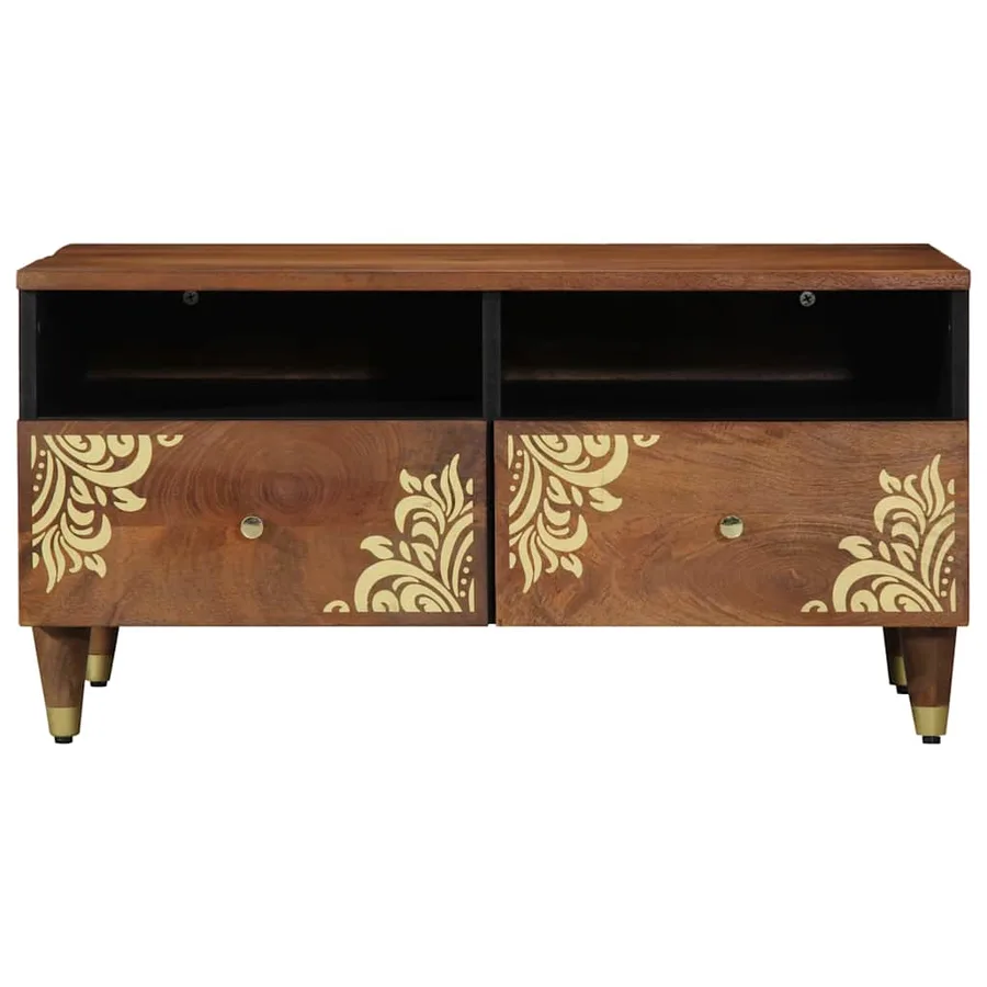 Table basse Marron miel 80 x 54 x 40 cm Bois de mangue massif - 3