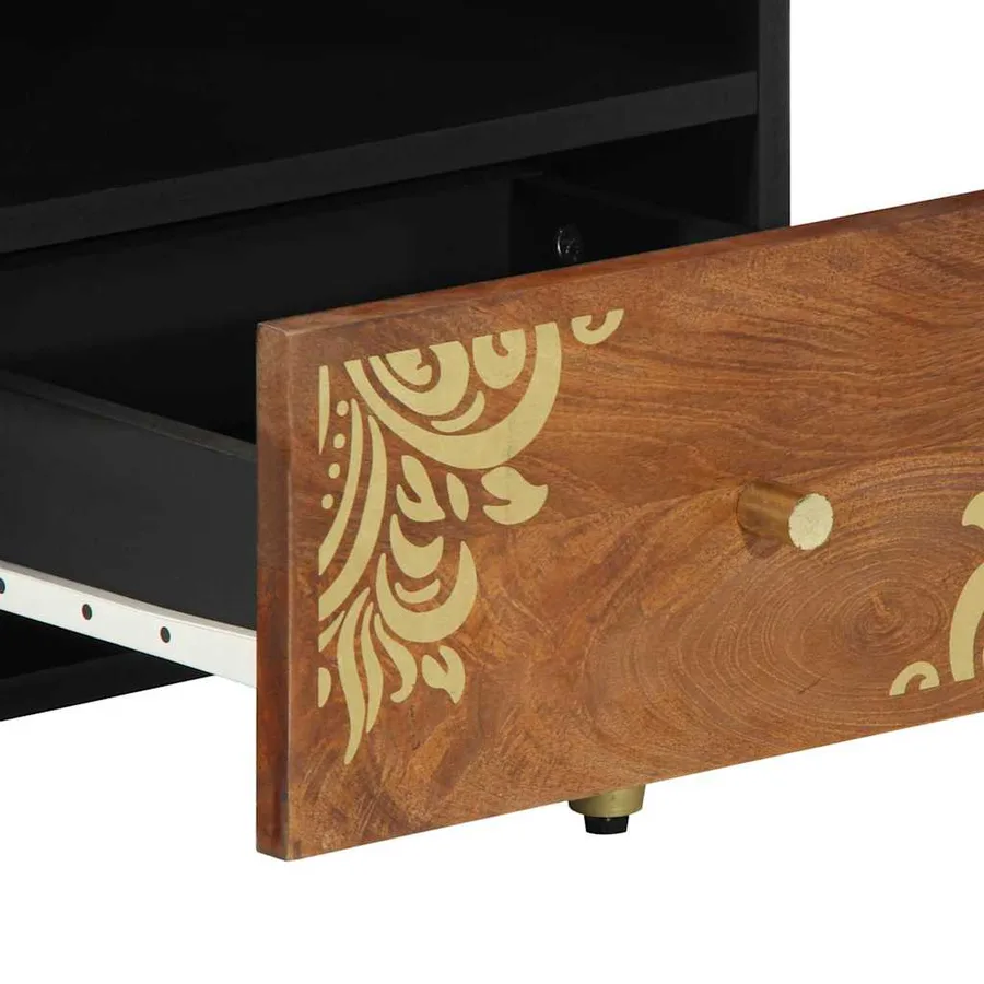 Table basse Marron miel 80 x 54 x 40 cm Bois de mangue massif - 7