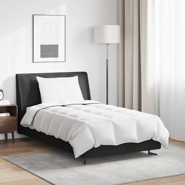 Duvet d'hiver avec oreiller 2 pcs Blanc Plume de canard