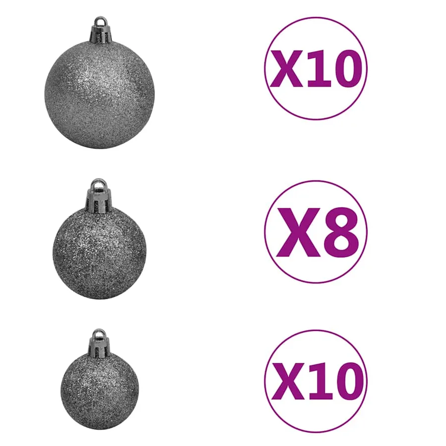 Arbre de Noël artificiel avec LED/boules pommes de pin 210cm - 7
