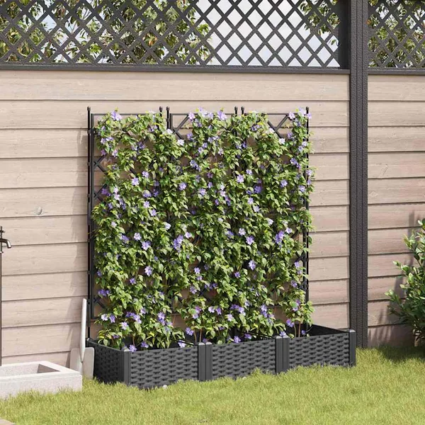 Cache-pot de jardin 3 pc Noir 120 x 40 x 125,5 cm PP
