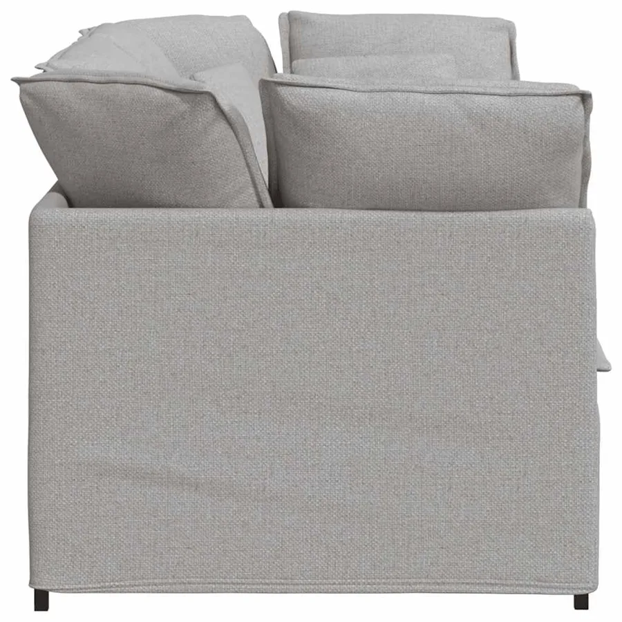Canapé modulable avec coussins en tissu gris nuage - 5