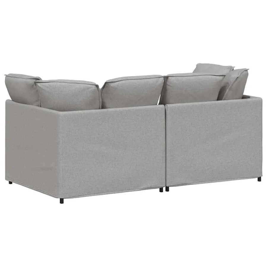 Canapé modulable avec coussins en tissu gris nuage - 6