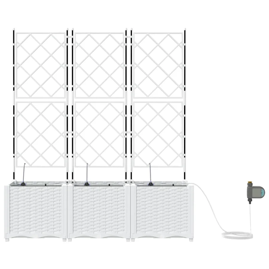 Cache-pot de jardin 3 pc Blanc 120 x 40 x 142 cm PP - 6