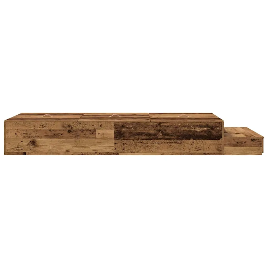 Cadre de lit avec rangement Bois Ancien 80 cm Bois d'ingénierie - 9