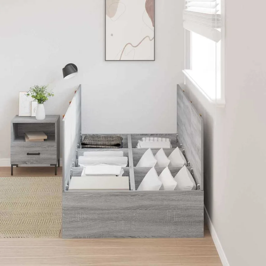 Cadre de lit avec rangement Gris Sonoma 80 x 200 cm - 3