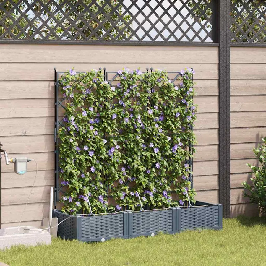 Cache-pot de jardin 3 pc Gris clair 120 x 40 x 126 cm PP - 3