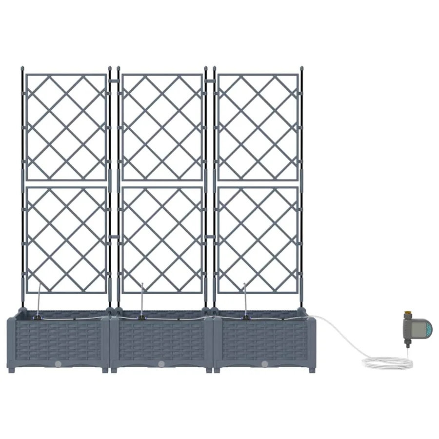 Cache-pot de jardin 3 pc Gris clair 120 x 40 x 126 cm PP - 6