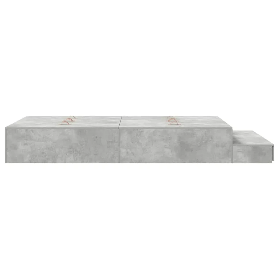 Cadre de lit avec rangement Gris béton 120 cm Bois d'ingénierie - 6