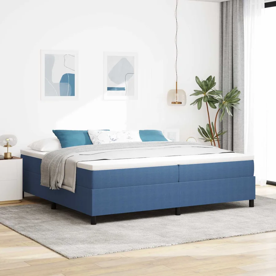 Cadre de lit plateforme Bleu 200 x 200 cm