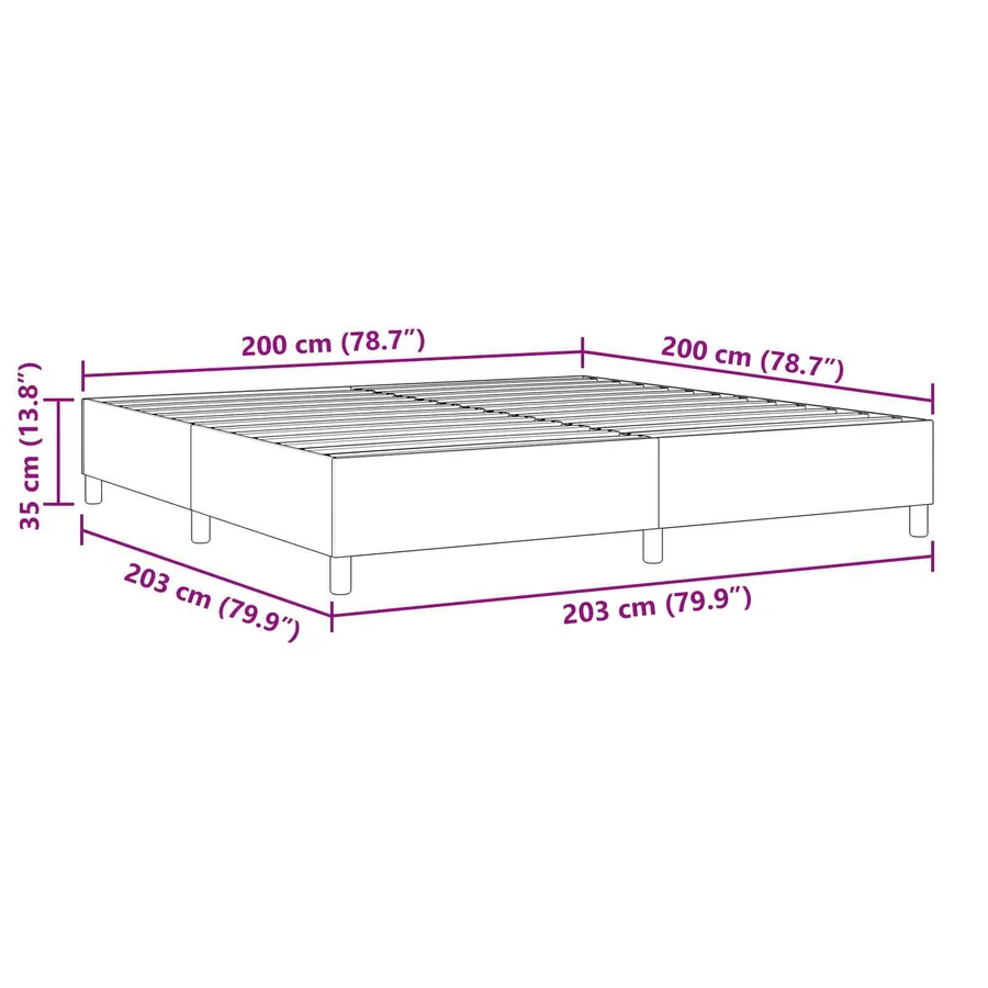Cadre de lit plateforme Bleu 200 x 200 cm - 10