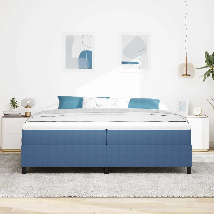 Cadre de lit plateforme Bleu 200 x 200 cm - 3
