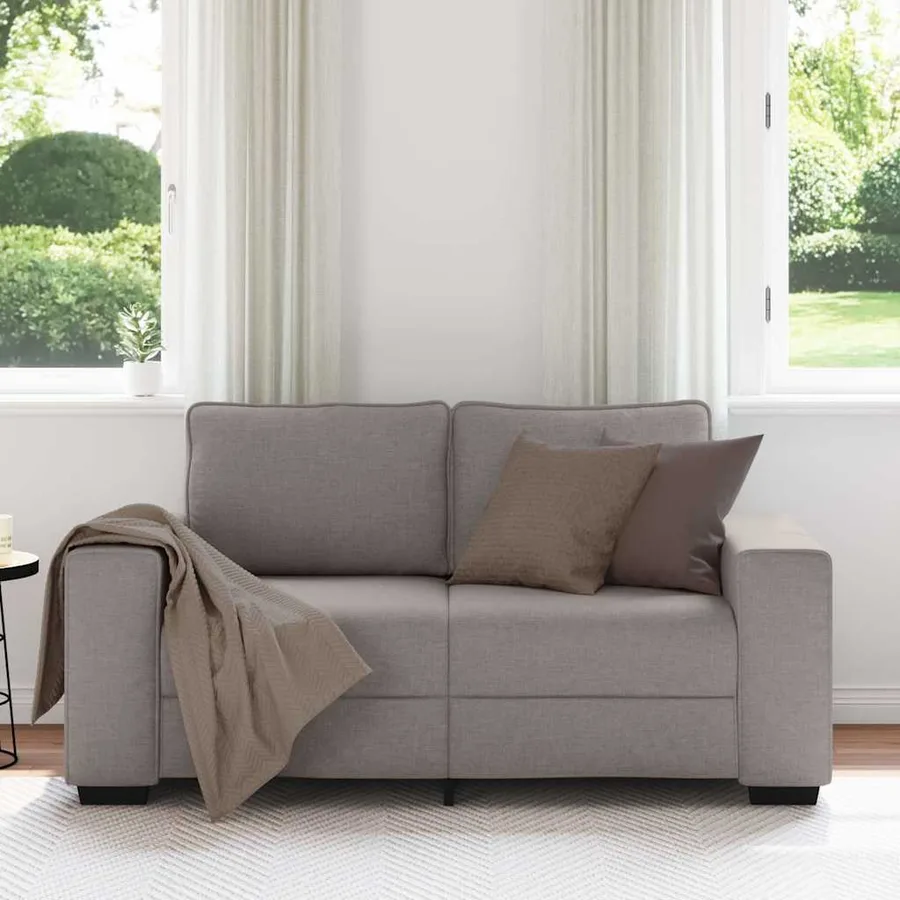 Canapé 2 places taupe 160x77x82 cm en tissu - 3