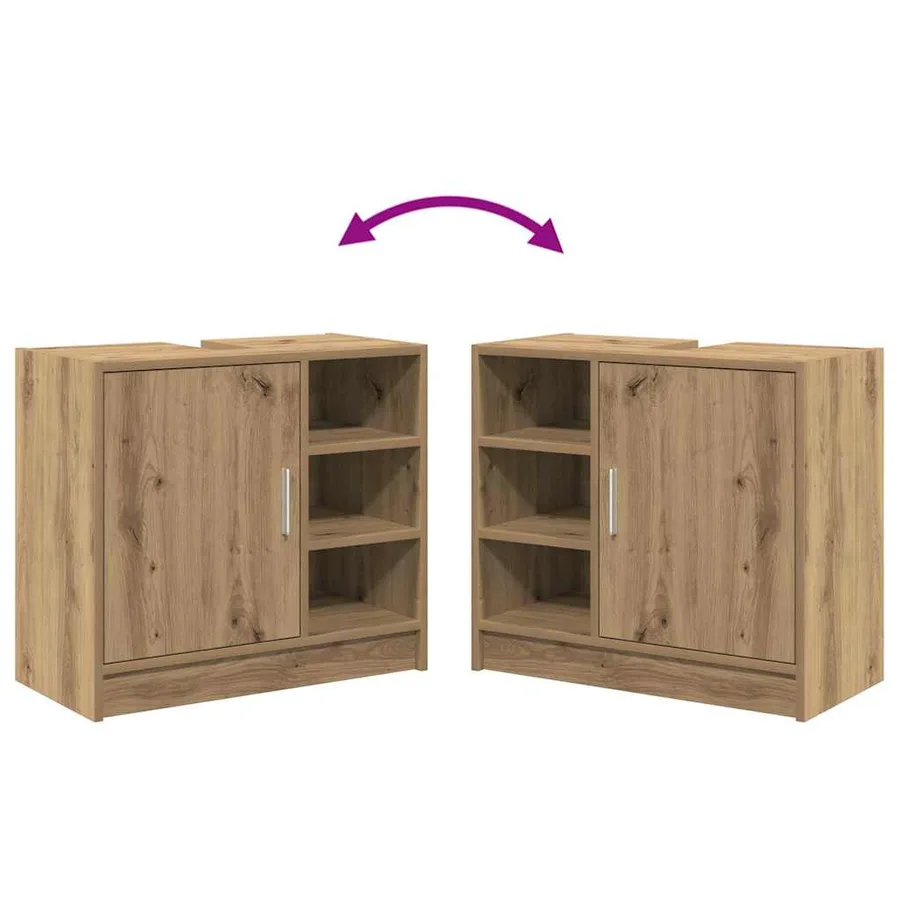 Cabinet de salle de bain Chêne artisanal 63 x 29 x 55 cm - 13