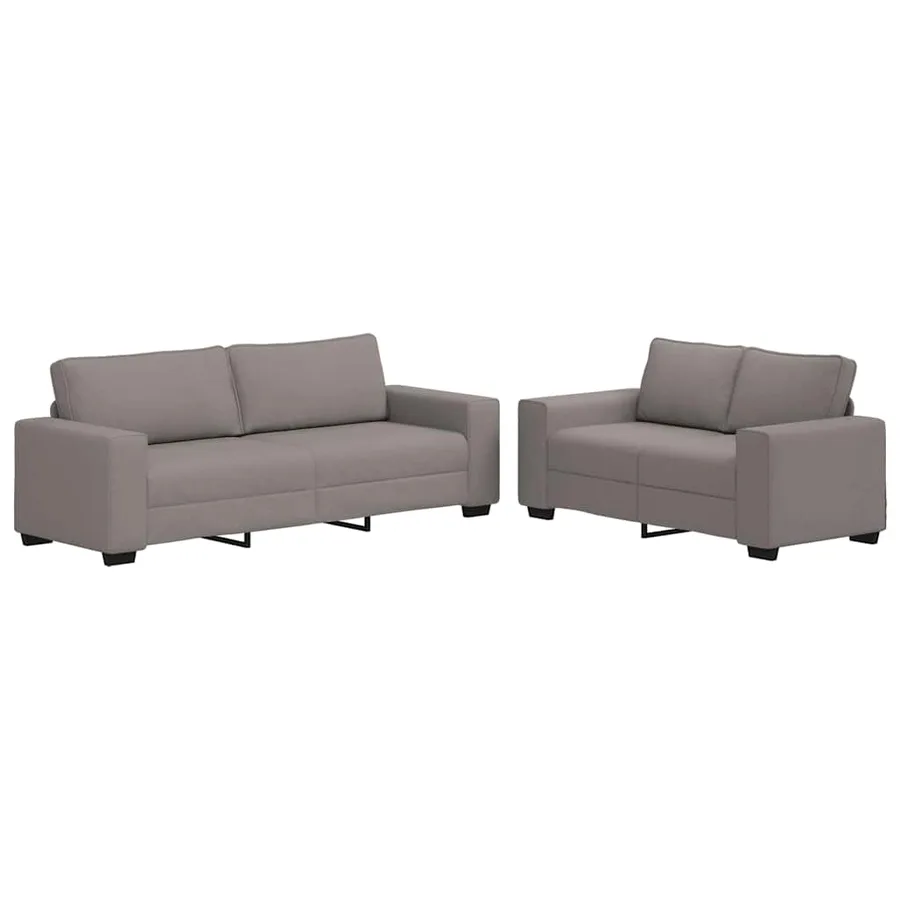 Ensemble de canapé 2 pcs avec coussins en tissu taupe - 2