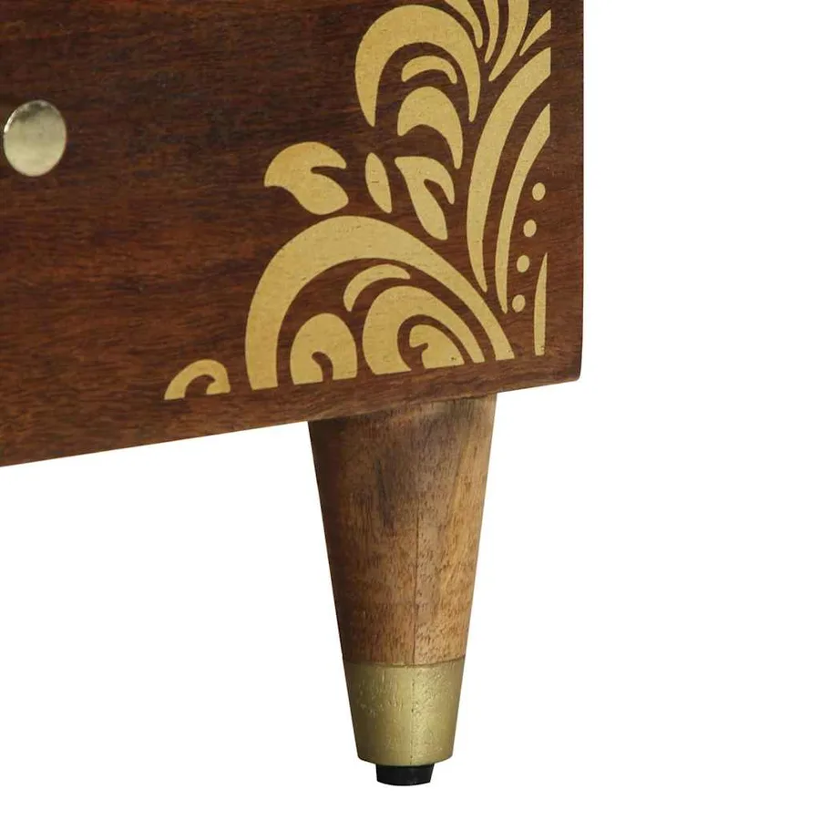 Cabinet de chevet avec tiroir Marron miel 40 x 33 x 46 cm - 8