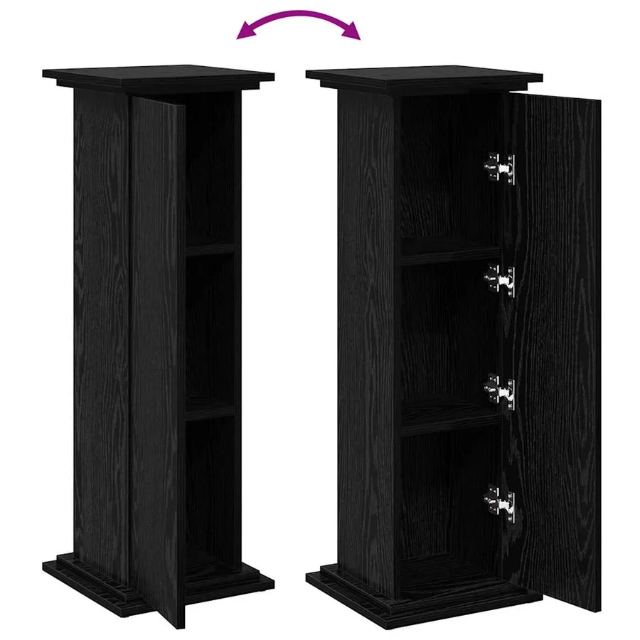 Support d'affichage avec étagère Chêne noir 31 x 30 x 90 cm - 8