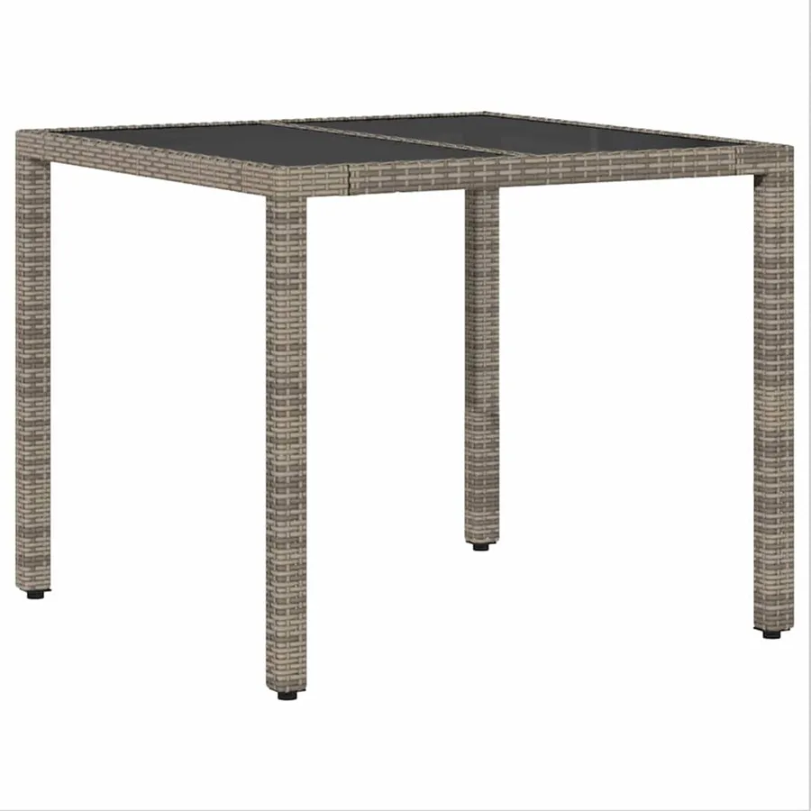 Ensemble de salle à manger pour jardin 3 pcs Gris polyrotin - 5