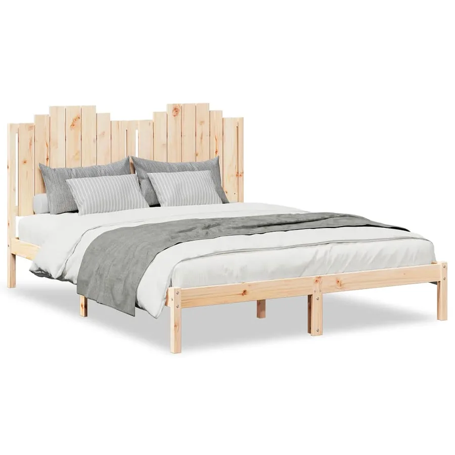 Cadre de lit extra long sans matelas 140x210 cm bois massif - 2