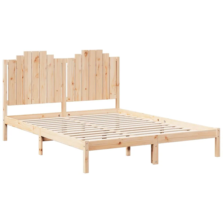 Cadre de lit extra long sans matelas 140x210 cm bois massif - 3