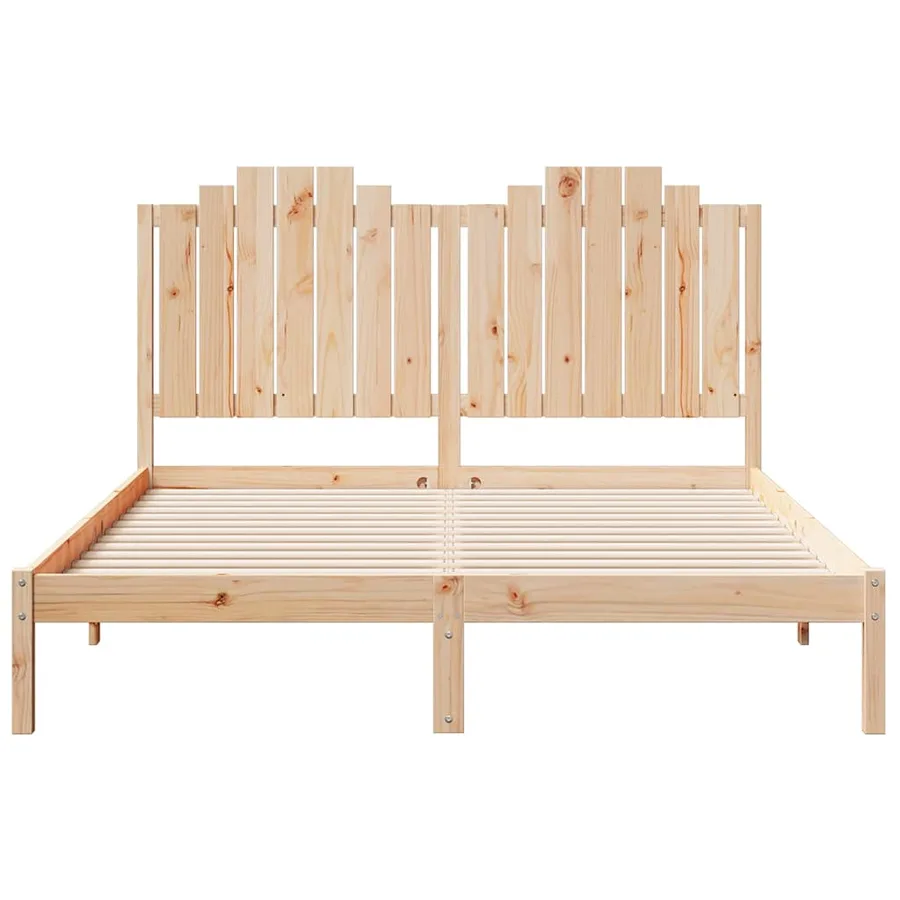 Cadre de lit extra long sans matelas 140x220 cm bois massif - 4