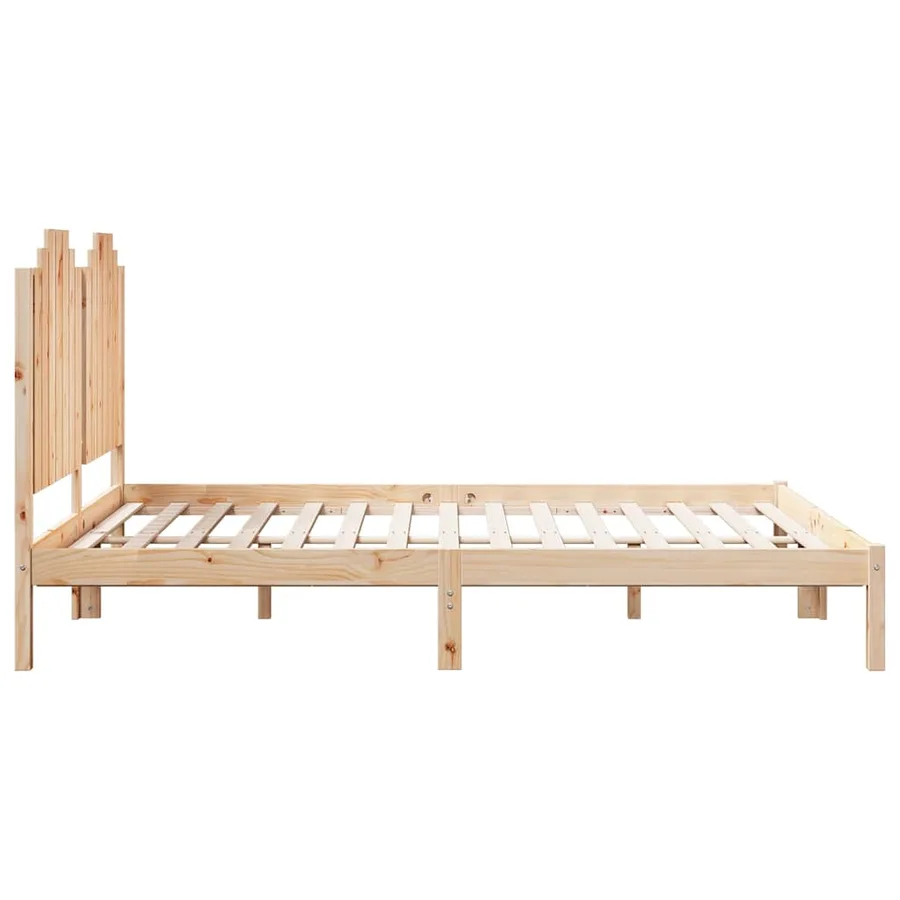 Cadre de lit extra long sans matelas 140x220 cm bois massif - 5