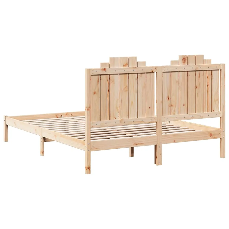 Cadre de lit extra long sans matelas 140x220 cm bois massif - 6