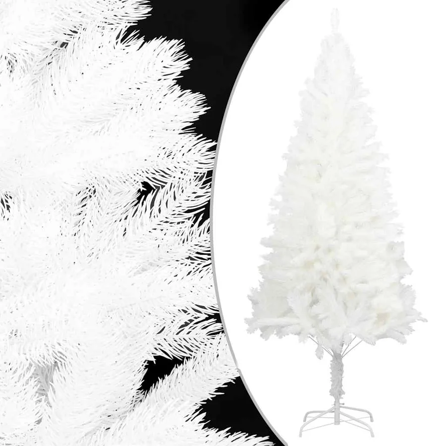 Arbre de Noël artificiel pré-éclairé et boules blanc 150 cm - 2