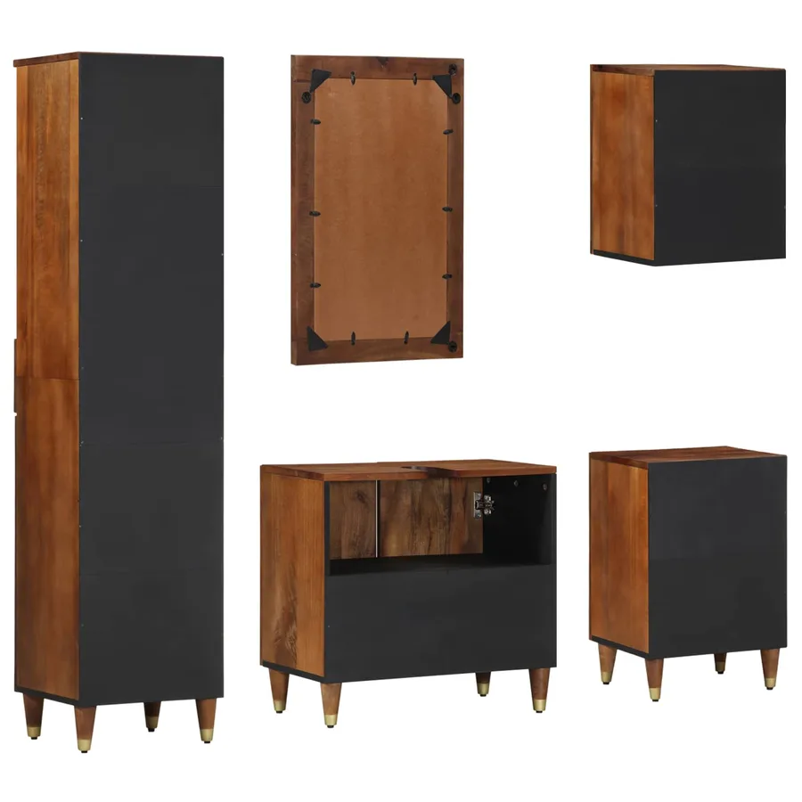 Ensemble de Meubles de Salle de Bain 5 pcs Marron miel - 9