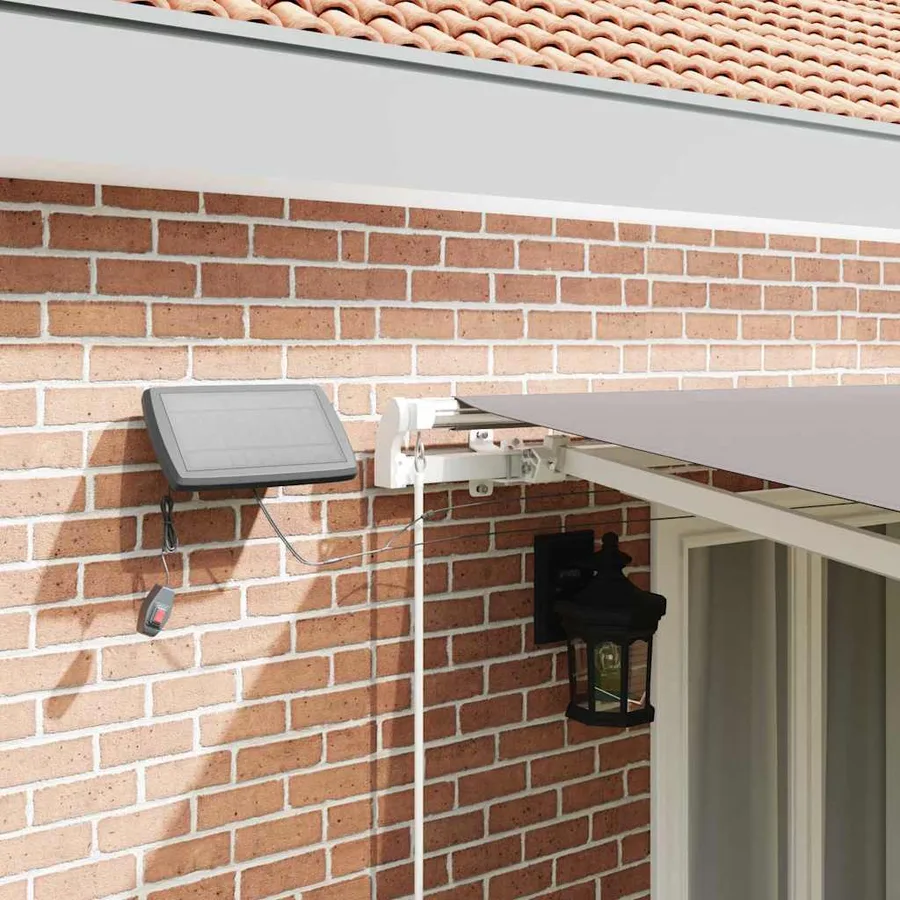 Auvent rétractable Gris clair 500 × 350 cm Tissu et Aluminium - 4