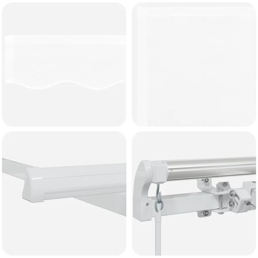 Auvent rétractable Blanc 400 × 300 cm Polyester et Aluminium - 4