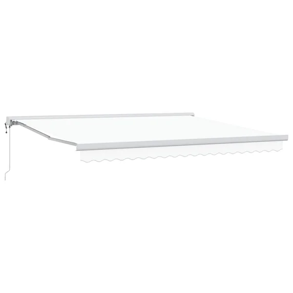 Auvent rétractable Blanc 400 × 300 cm Tissu et Métal