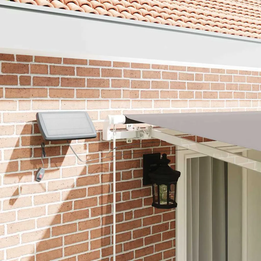 Auvent rétractable Gris clair 400 × 300 cm Tissu et Aluminium - 4