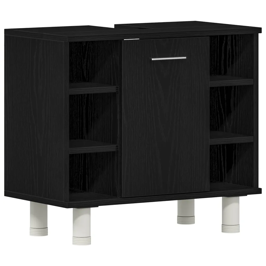Ensemble de mobilier de salle de bain avec étagère 3 pcs Noir - 6
