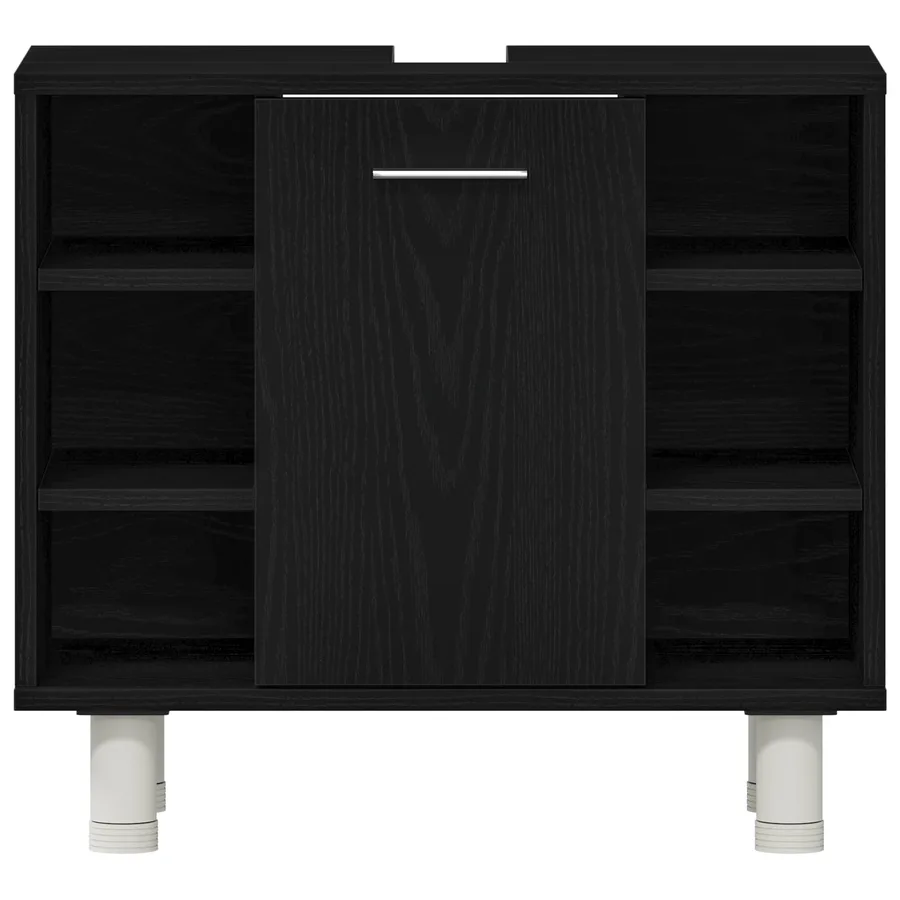 Ensemble de mobilier de salle de bain avec étagère 3 pcs Noir - 9