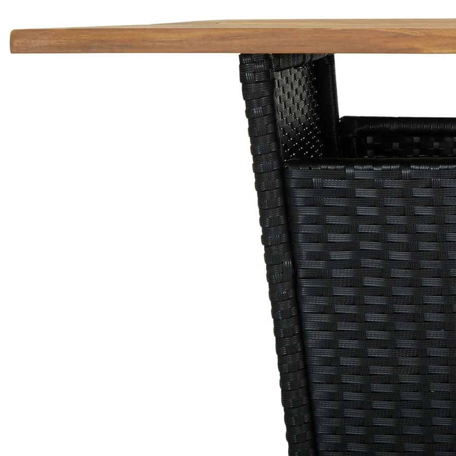 Ensemble de bar de jardin 5 pcs avec coussins noir poly rotin - 7