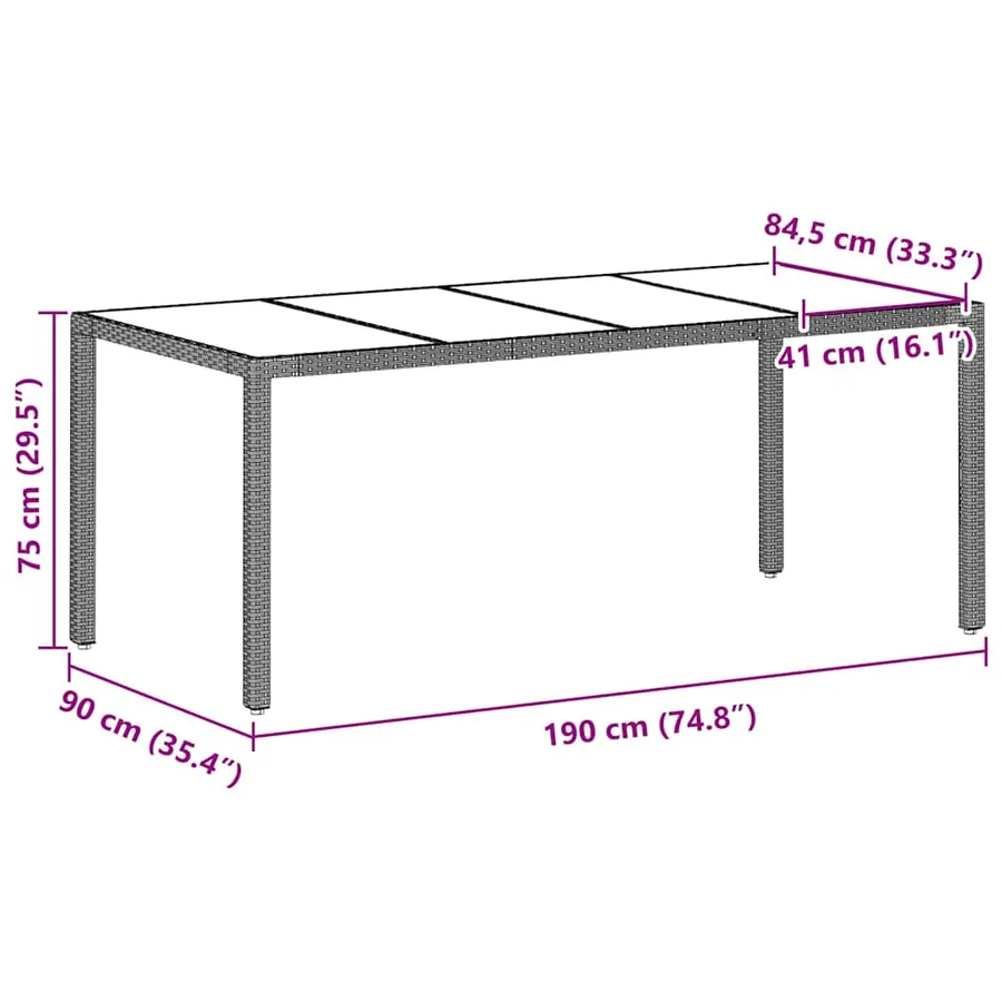 Ensemble de salle à manger pour jardin 7 pcs Gris clair - 11