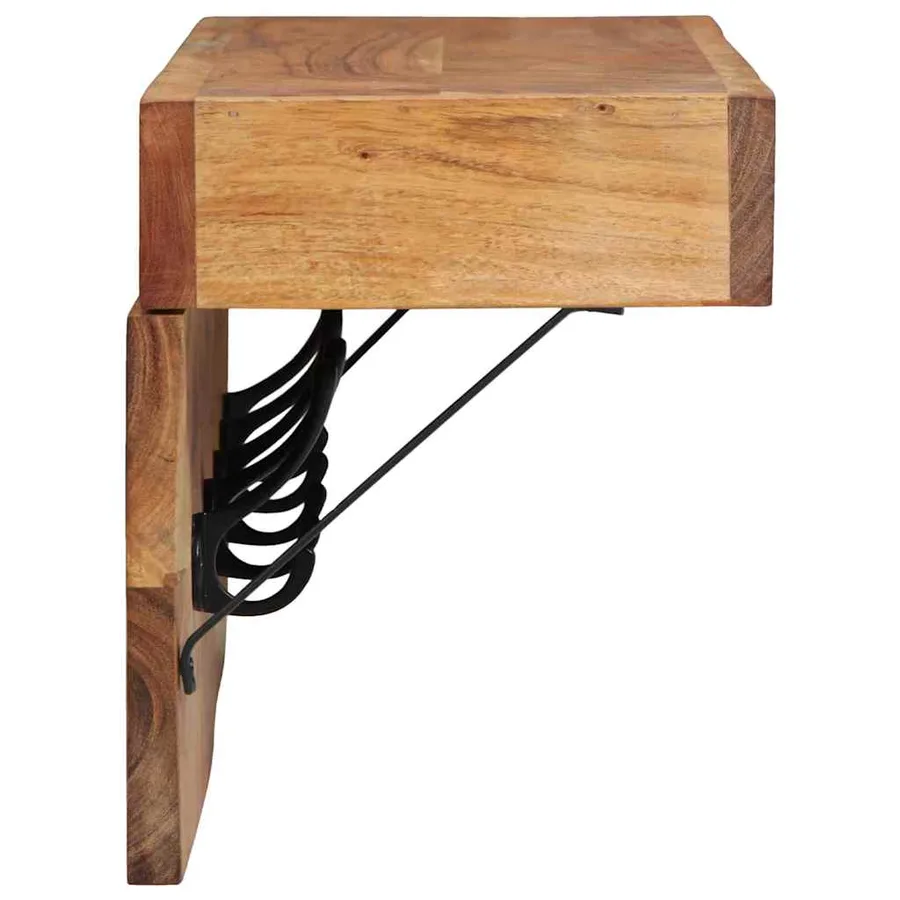 Porte-manteau Marron 73 x 19 x 23 cm Bois d'acacia massif - 5