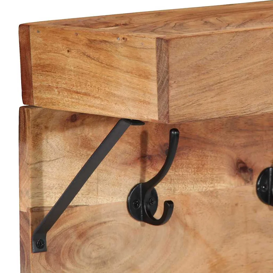 Porte-manteau Marron 73 x 19 x 23 cm Bois d'acacia massif - 7