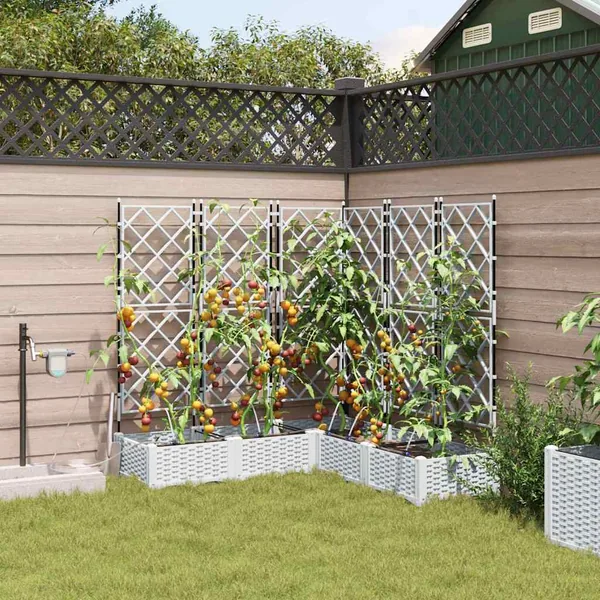 Cache-pot de jardin 5 pc Blanc 120 x 120 x 126 cm PP