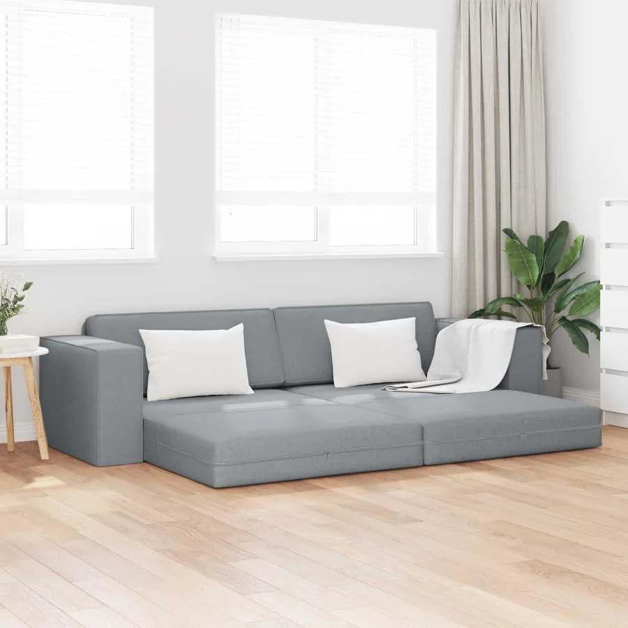 Canapé-Lit Gris clair 245 x 78 x 77 cm tissu