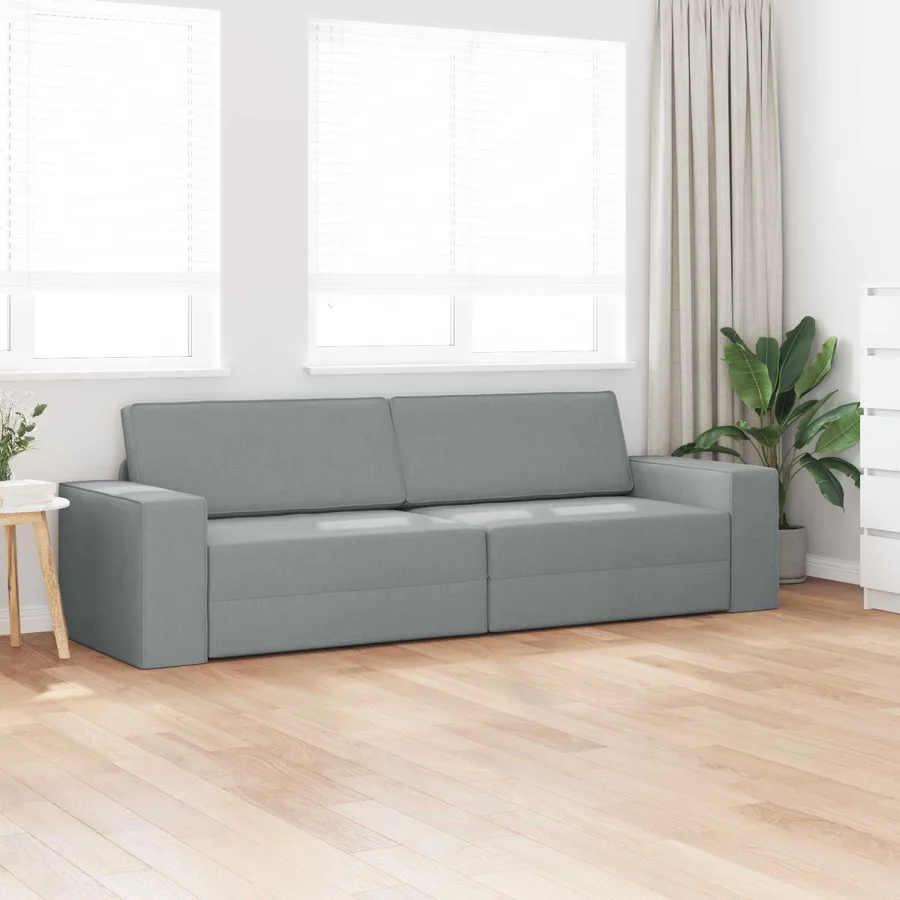 Canapé-Lit Gris clair 245 x 78 x 77 cm tissu - 3